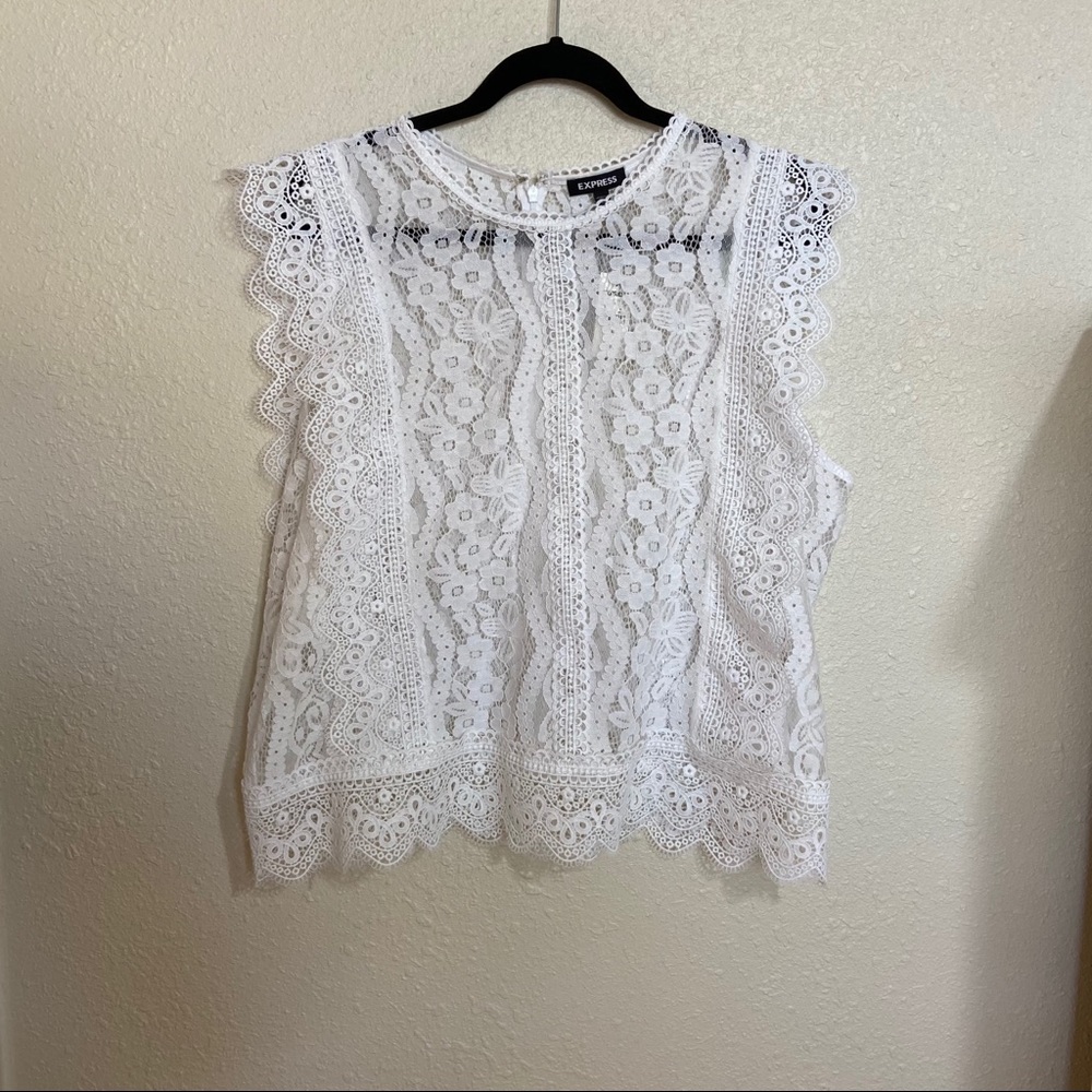 Express floral embroidered top